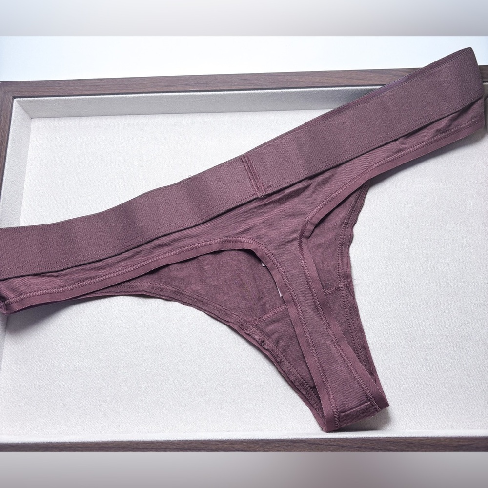 Victoria’s Secret Set of 6 Shine Logo Underwear Thongs Pink Black Size M NWT - Picture 6 of 13